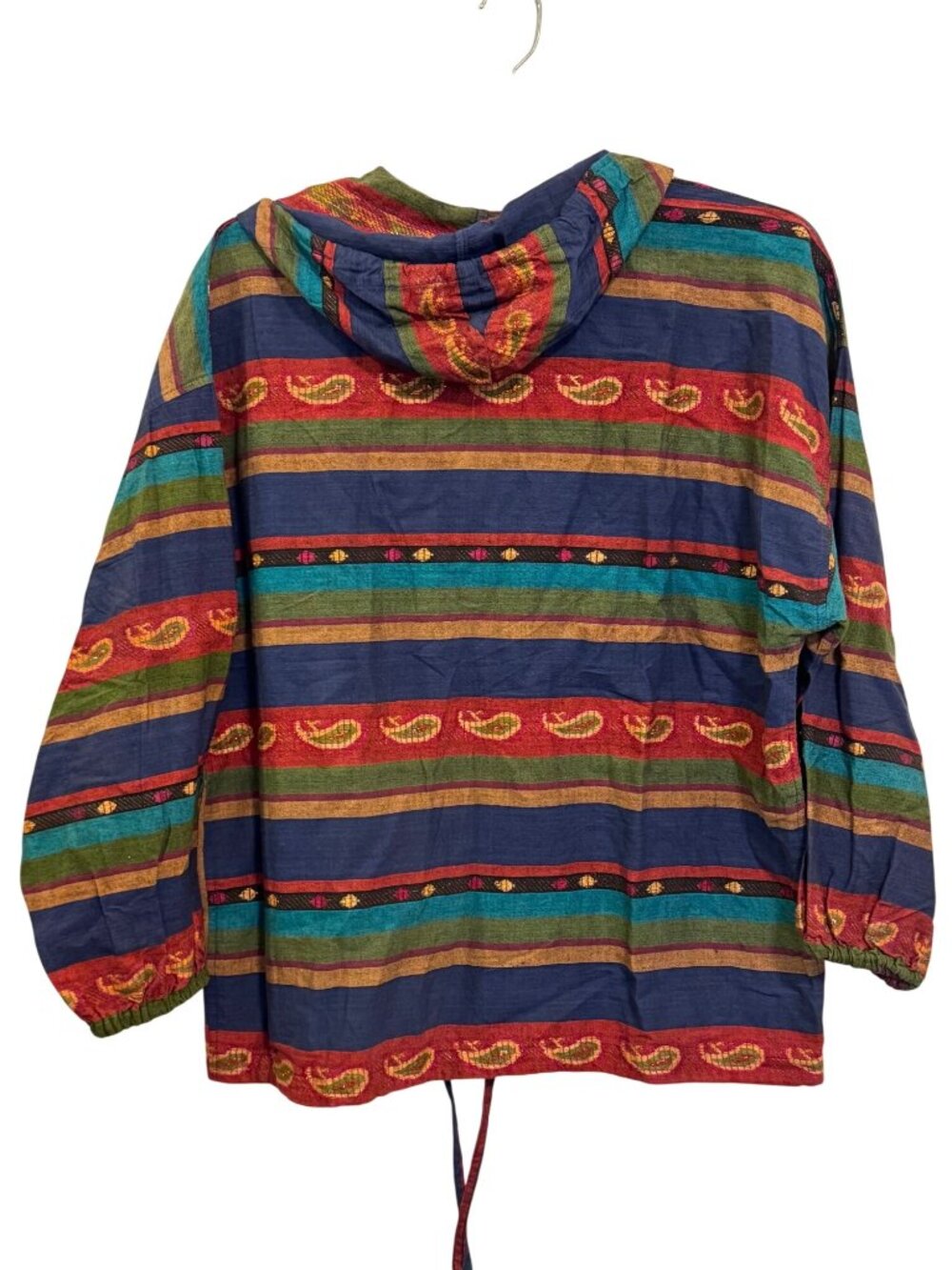 Vintage Angelique Imports Striped Baja Hoodie Pullover Free Size - Picture 3 of 8